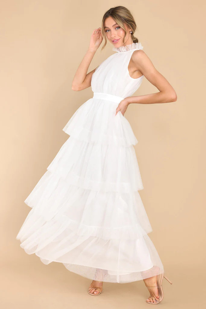 Shock And Awe White Maxi Dress | Red Dress 