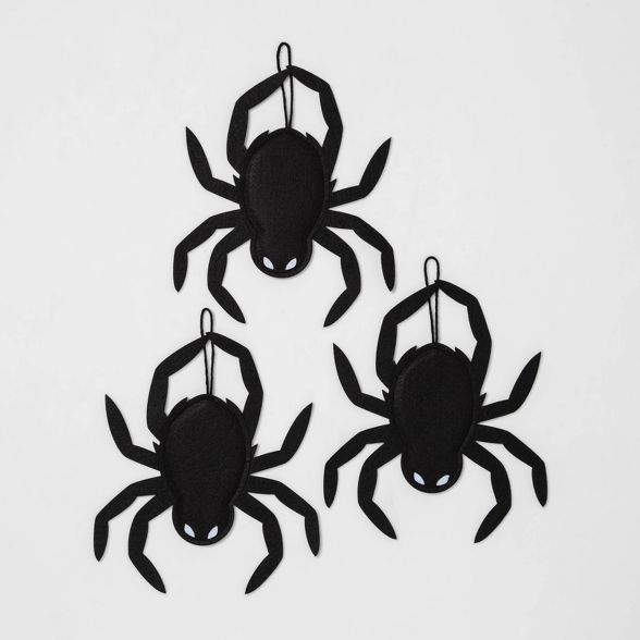 3pk Felt Hanging Spider Halloween Decorative Prop - Hyde & EEK! Boutique™ | Target