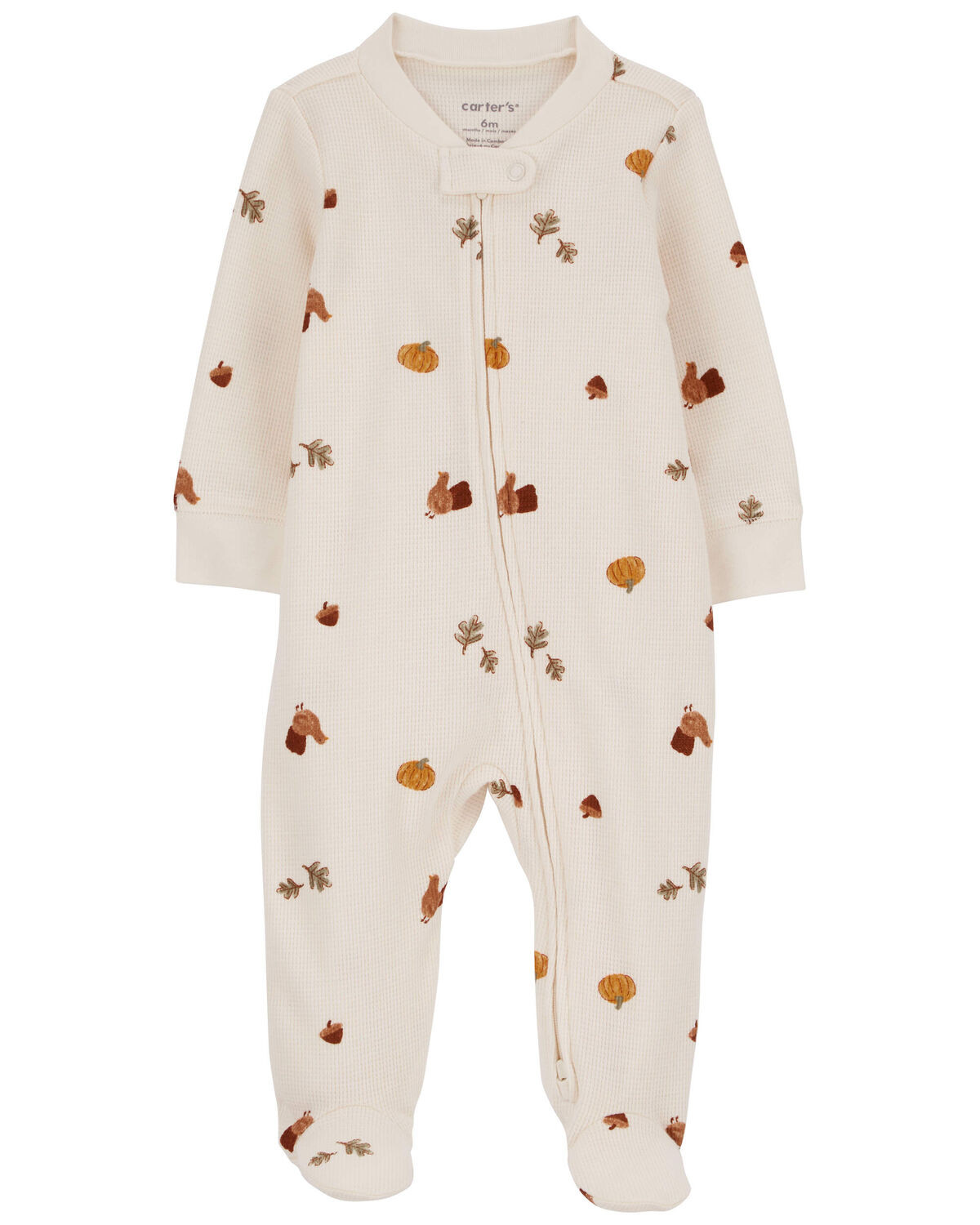 Baby Thanksgiving Zip-Up Thermal Footie Sleep & Play Pajamas - Carter's | Carter's | Carter's Inc