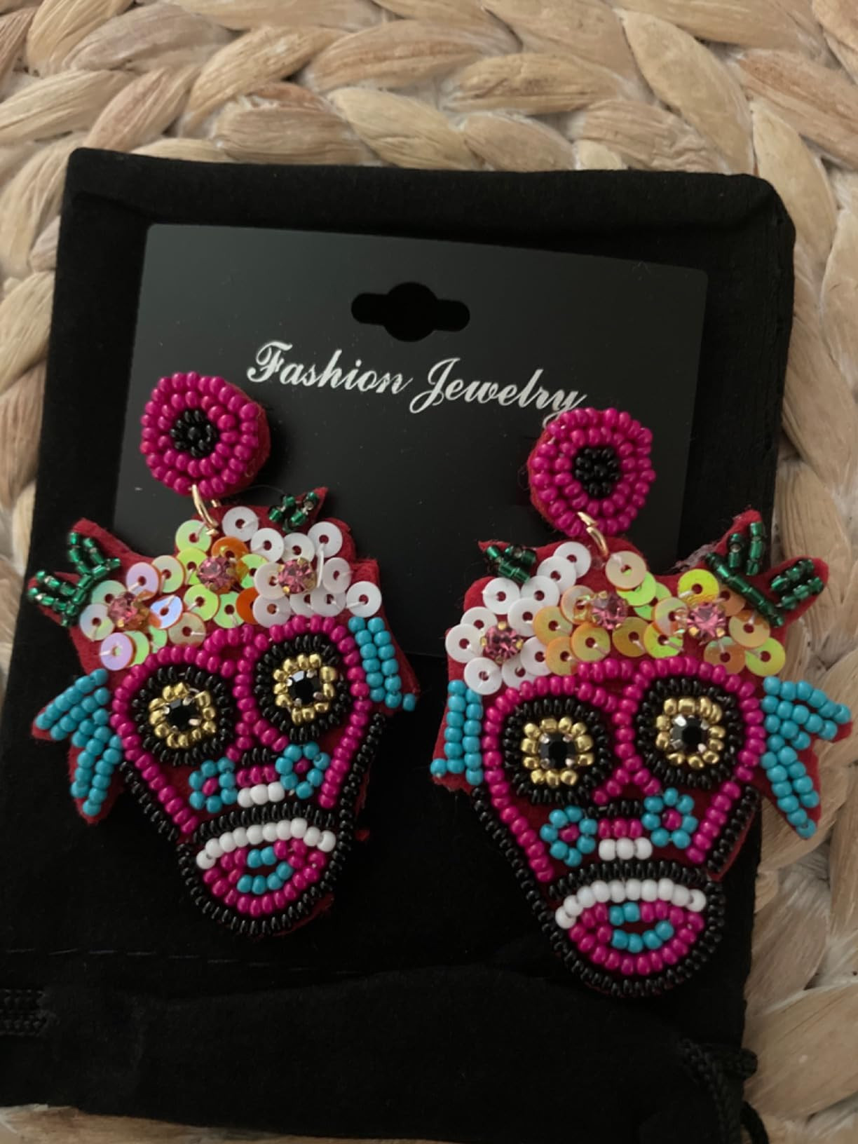 Halloween Earrings for Women Cute Pumpkin Ghost Beaded Dangle Earrings Statement Spooky Skull Wit... | Amazon (US)