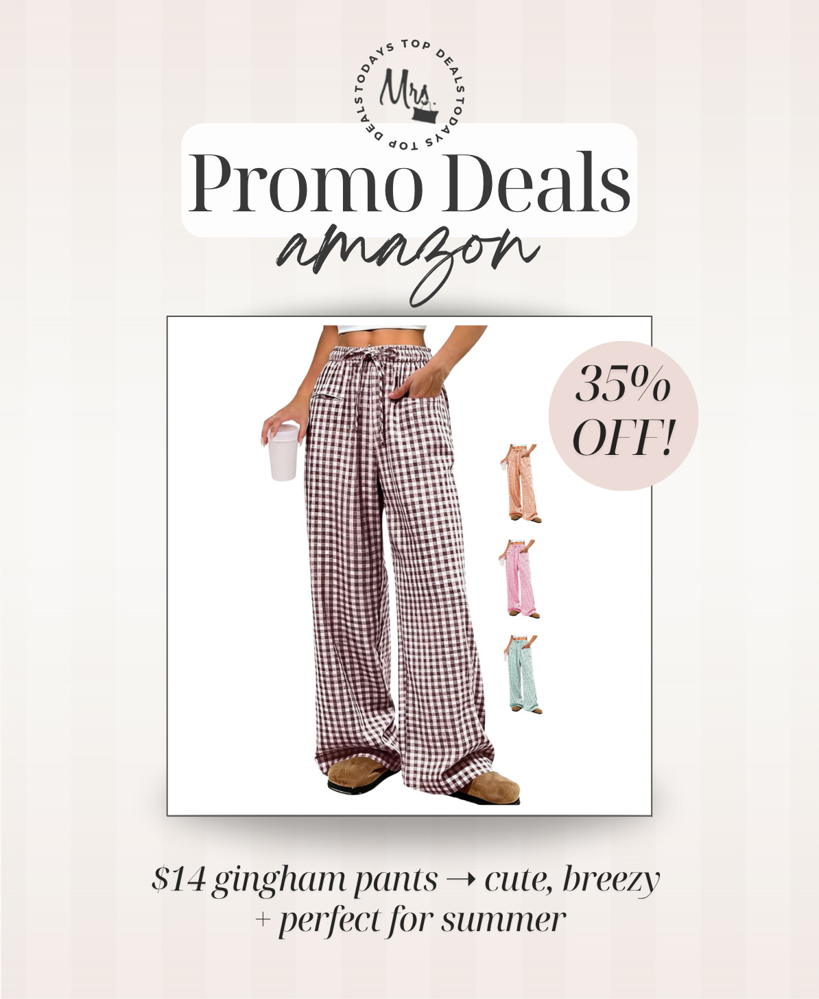 $14 gingham pants ➝ cute, breezy 
+ perfect for summer 

 #LTKootd #LTKSeasonal #LTKSaleAlert