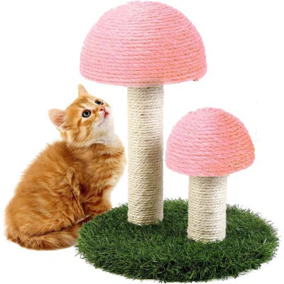 Mushroom Cat Scratching Post Sisal Cat Tree Claw Scratcher Poles for Small Cats | Wayfair North America