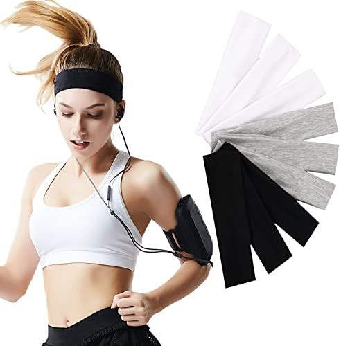 Workout Headbands for Women 9Pcs,No-Slip Girls Headbands with Stretch Material,Soft Moisture Wick... | Amazon (US)
