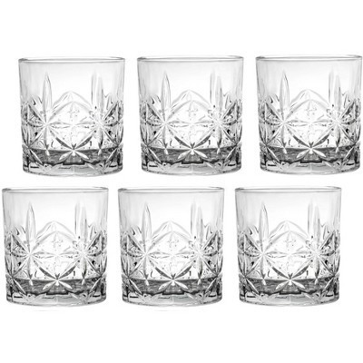 11 Ounce Double Old Fashion Drinking Glass-Textured Cut Glass, Set of 6 | Target