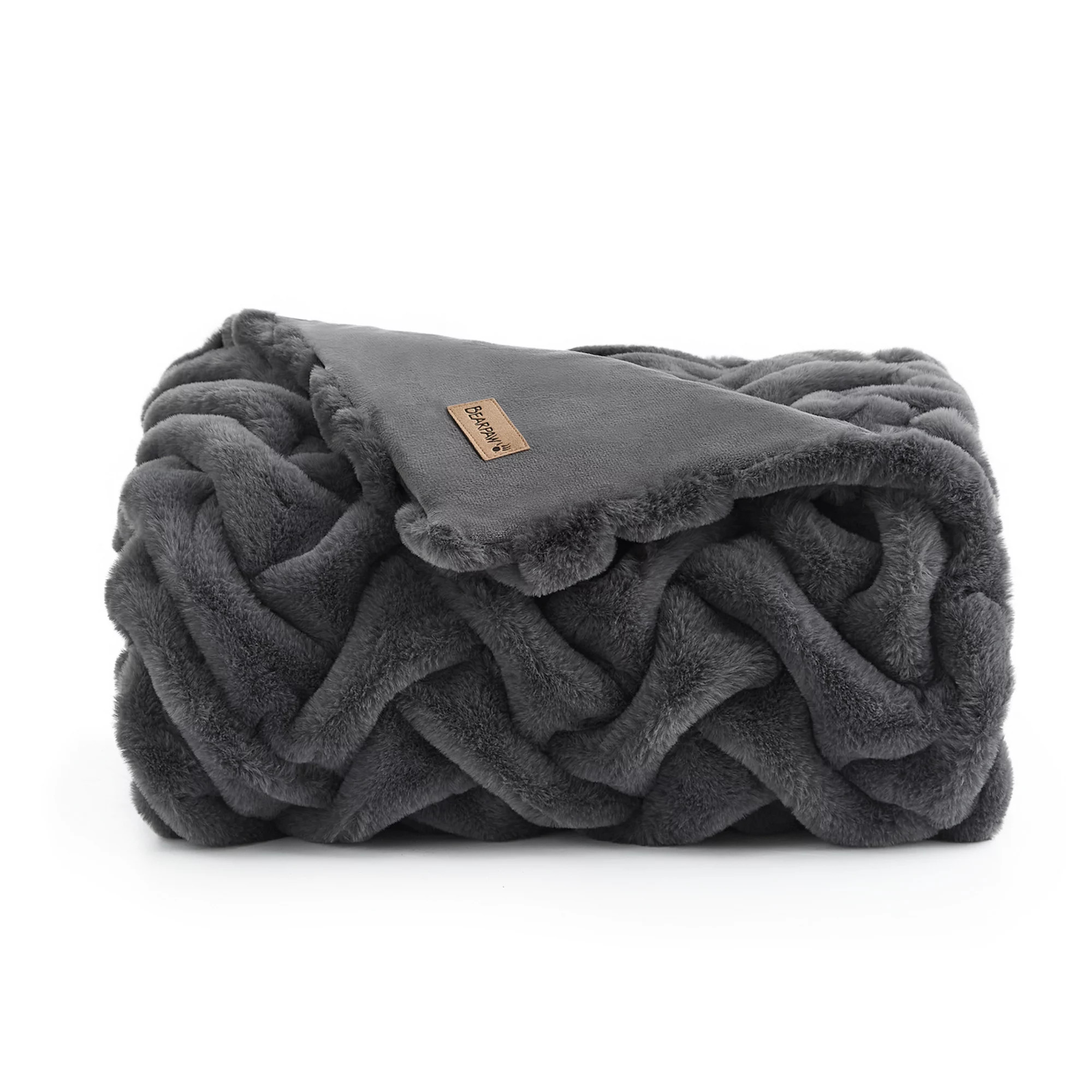 Bearpaw Claire Faux Fur Throw Blanket, Grey | Kohl's
