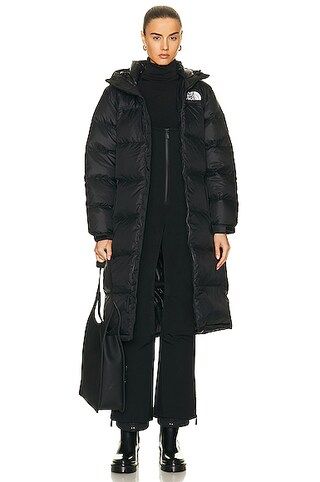 The North Face Nuptse Belted Long Parka in TNF Black | FWRD | FWRD 