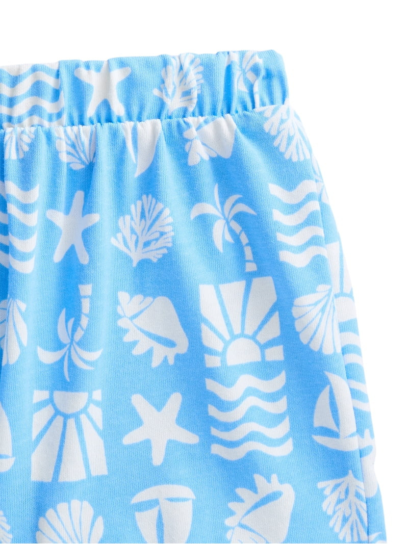 Wonder Nation Toddler Girls Ribbed Tank Top and Shorts 2-Piece Set, Sizes 12M\u20135T | Walmart (US)