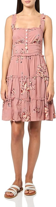 Lucky Brand Women's Tiered Ruffle Corset MINI Dress | Amazon (US)