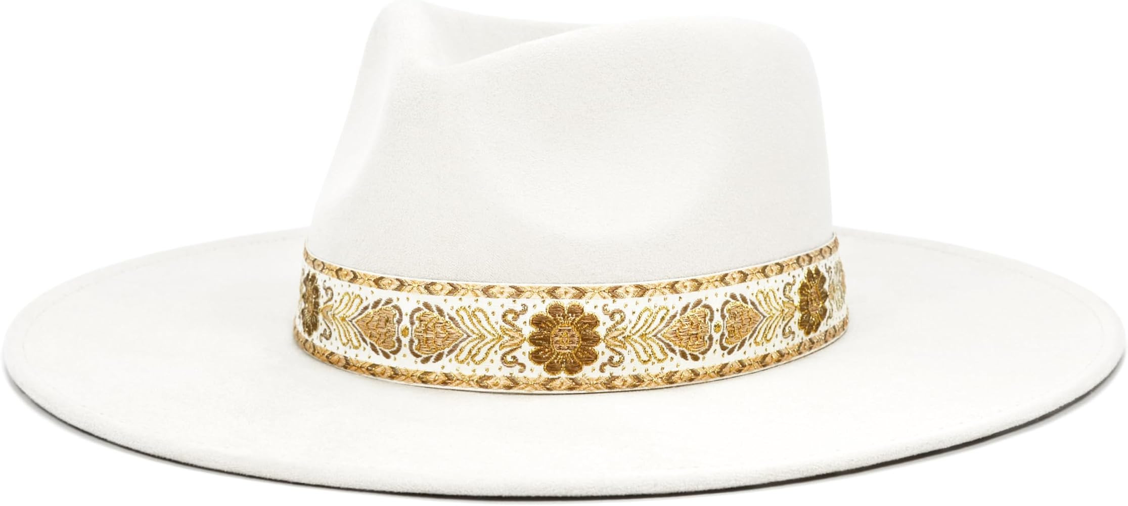 Big Wide Brim Boho Western Hat for Women and Men - Felt Rancher Fedora Hat with 4 inches Flat Bri... | Amazon (US)