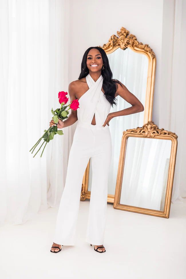 A Point In Time White Cross Neck Jumpsuit | The Pink Lily Boutique