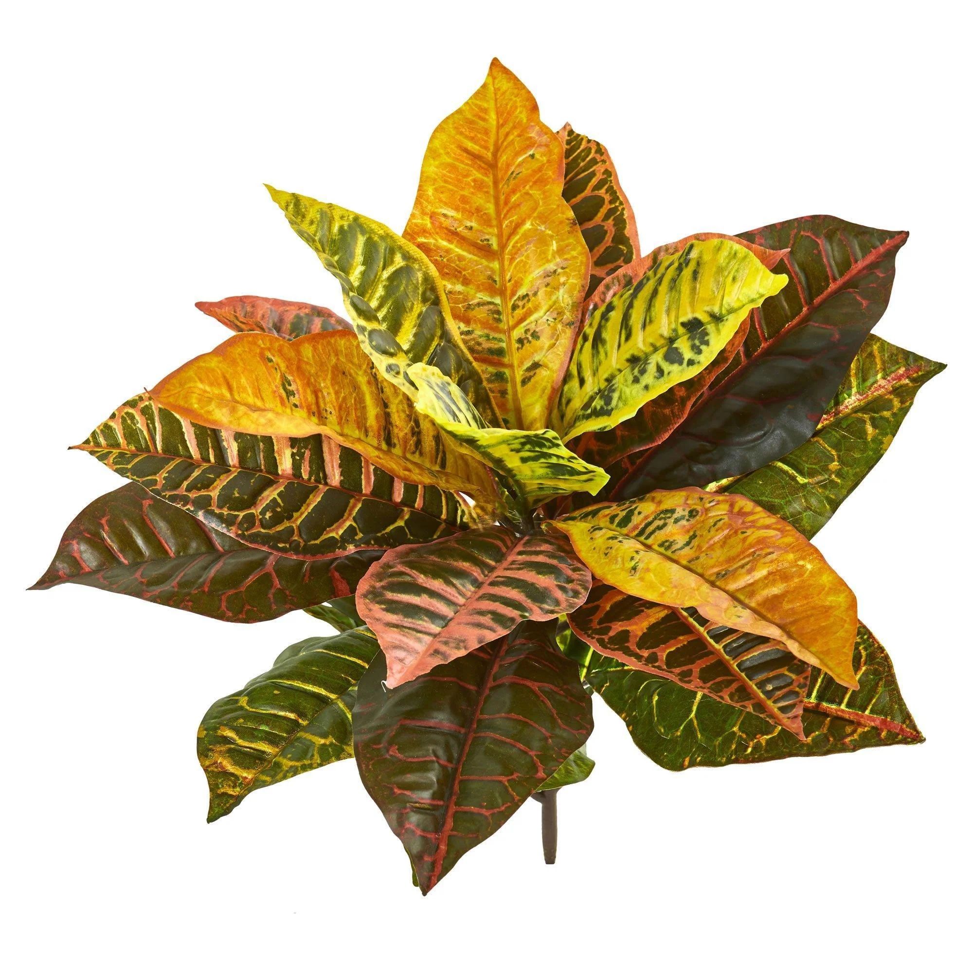 21” Garden Croton Artificial Plant (Real Touch) (Set of 4) | Nearly Natural