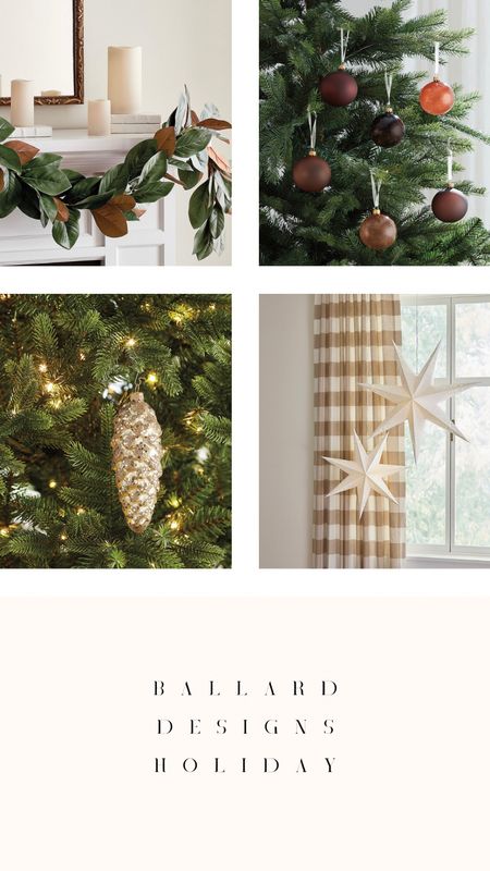Christmas ornaments, ballard designs holiday, stars, pine cone ornament, gold ornaments, magnolia garland, brown Christmas ornaments 

#LTKHoliday #LTKhome #LTKSeasonal