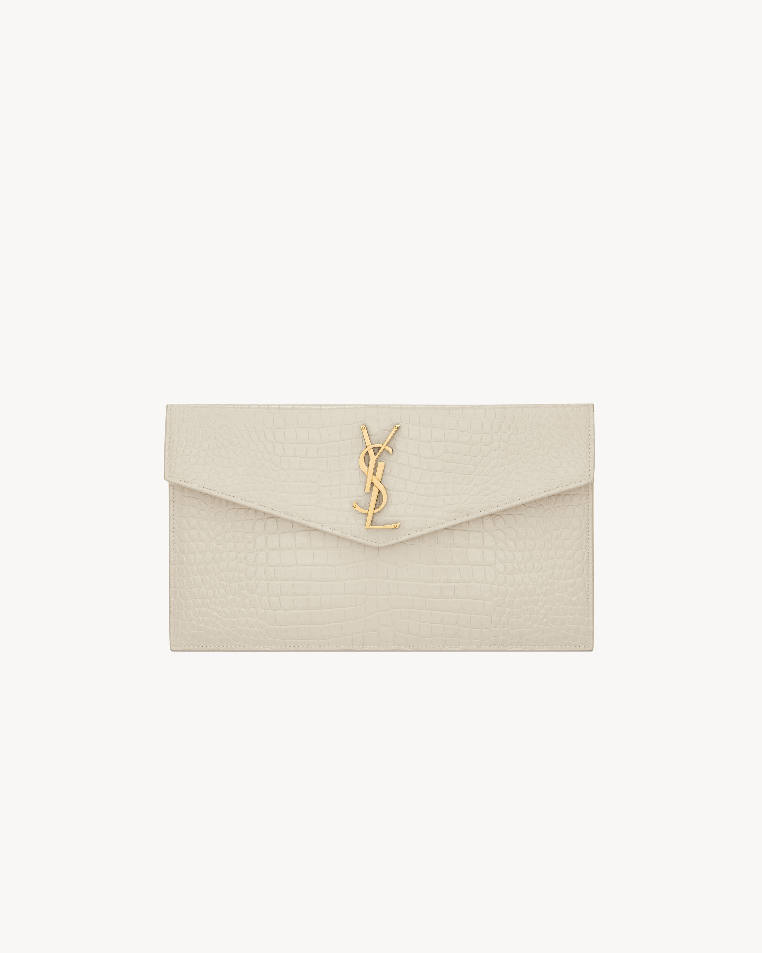 UPTOWN POUCH IN CROCODILE-EMBOSSED SHINY LEATHER | Saint Laurent Inc. (Global)