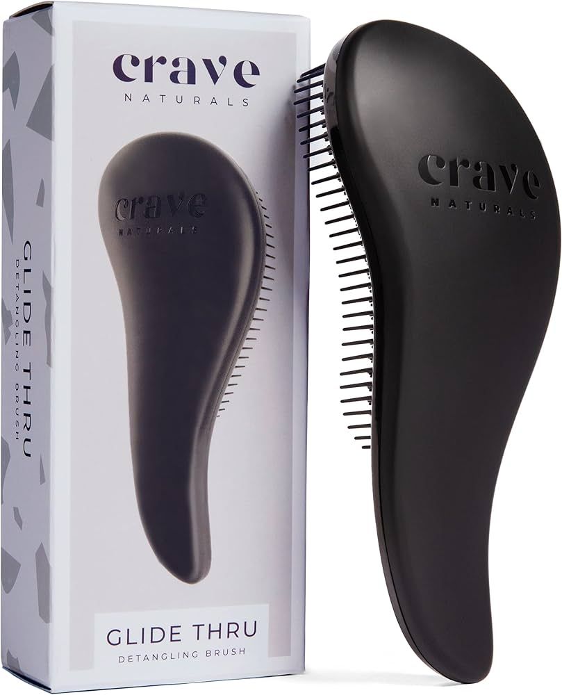 Crave Naturals Glide Thru Detangling Brush for Adults & Kids Hair, Detangling Brush for Black Nat... | Amazon (US)