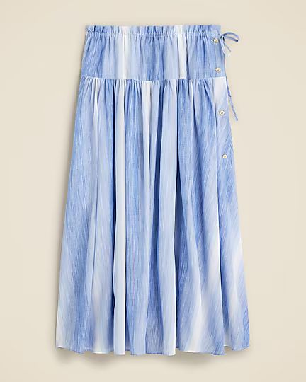 Maryam Nassir Zadeh X J.Crew ombré side-tie skirt in cotton voile | J. Crew US