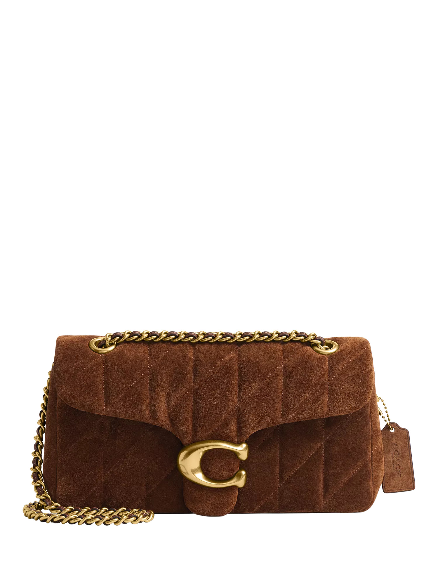 Coach Tabby 26 Quilted Suede Shoulder Bag, Brown | John Lewis (UK)