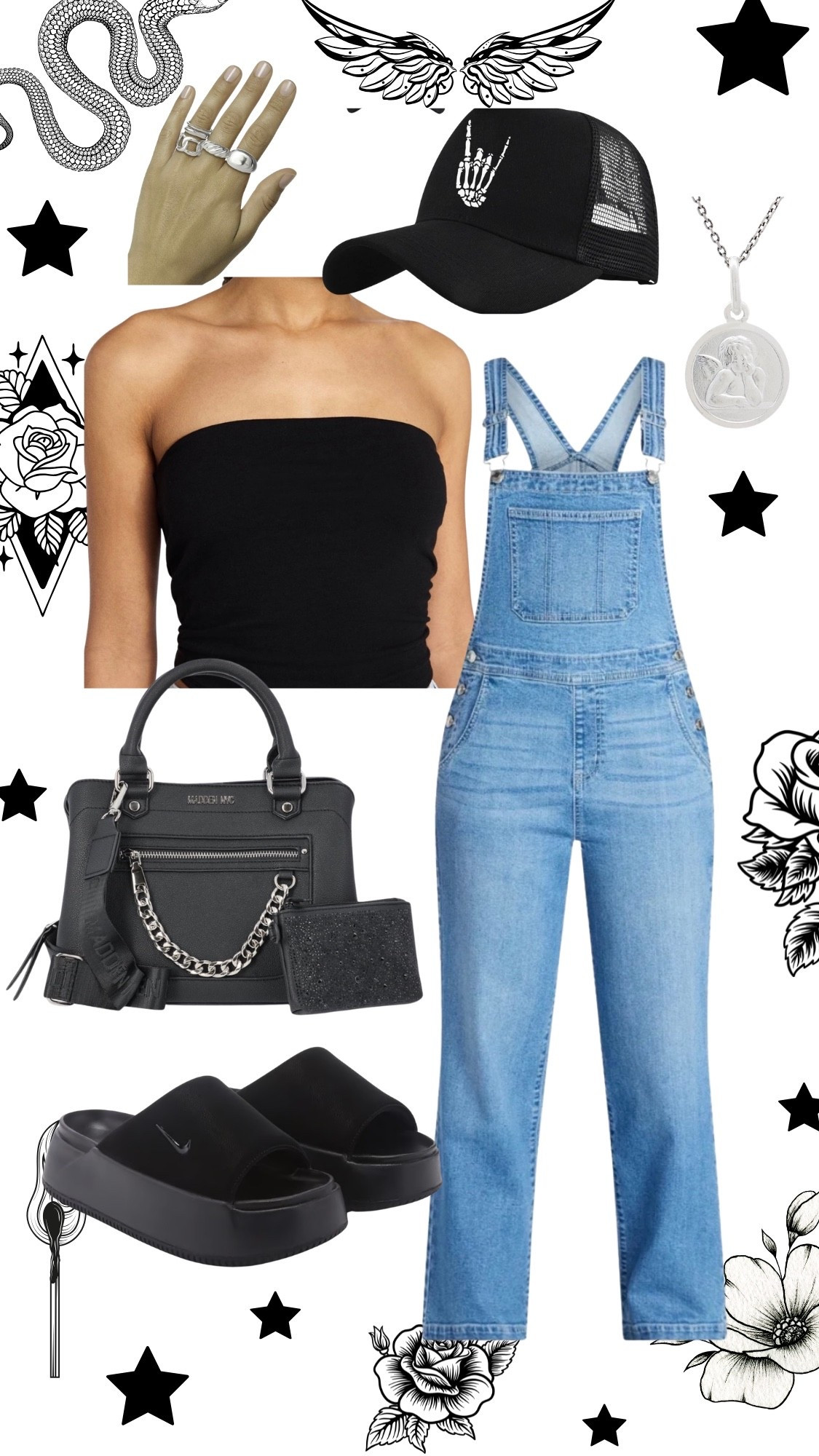 Casual overall outfit #edgyfashion #alternativefashion #walmartfashion 

#LTKMidsize #LTKootd #LTKgrwm