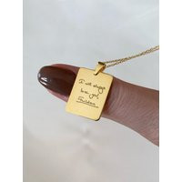 Custom Handwriting Necklace, Actual | Your Own Handwriting, 14K Gold Engraved Pendant, Personalized Signature Jewelry, Perfect Gift | Etsy (US)