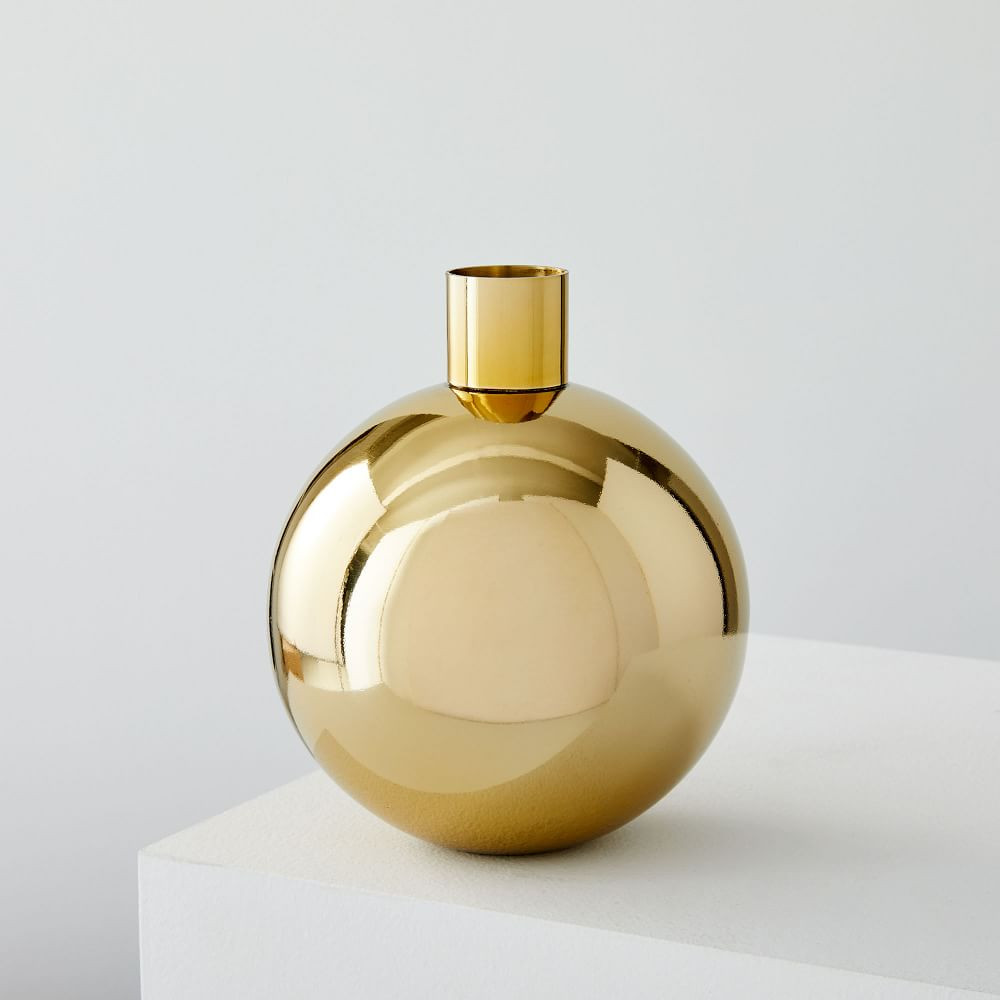 Foundation Brass Vases , Large Footed Bowl | West Elm (US)