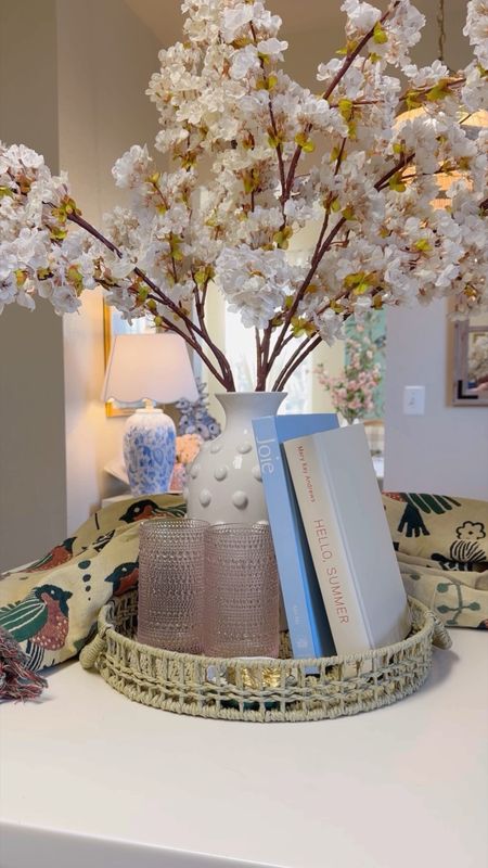 Table decor, flower arrangement, spring decor, home, interior design, cherry blossom, coffee table decor, 

#LTKstyletip #LTKhome