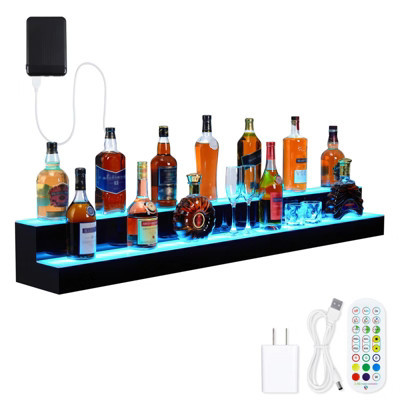 2 Tier 60 Inch Acrylic Lighted Bottle Display with Remote & App Control | Target