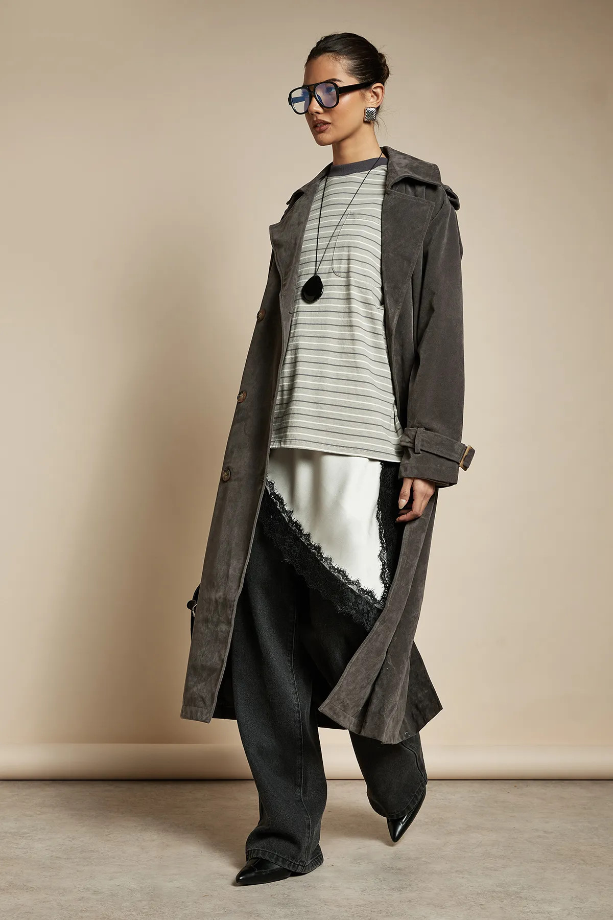 Faux Suede Trench Coat | Boohoo.com (UK & IE)