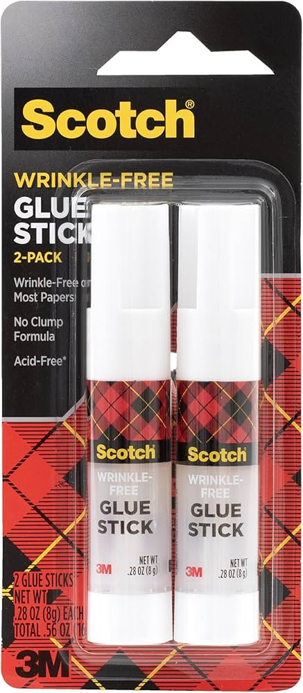 Scotch Wrinkle-Free Glue Sticks, 2 Pack, .27 oz Each | Amazon (US)