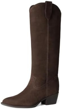 DREAM PAIRS Suede Knee High Chunky Boots for Women | 30 Percent Genuine Leather, 2" Chunky Heel, ... | Amazon (US)