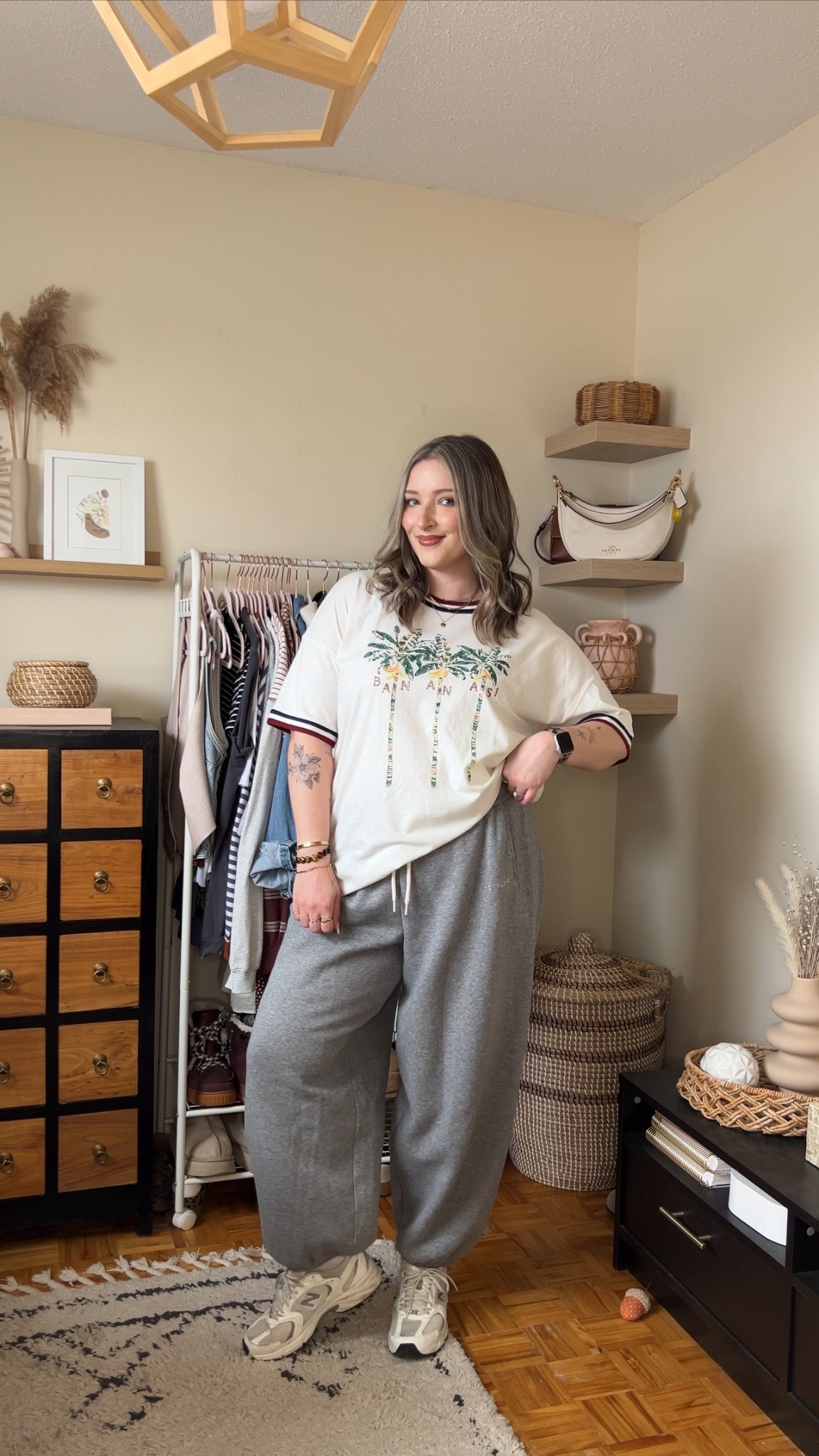 Comfy casual spring outfit on sale! Wearing my usual size L in the palm graphic tee and baggy jogger sweatpants. New Balance sneakers are super comfy but run big, I’m a 9.5-10 and wear a 9.


#LTKsale #LTKmidsize #LTKstyletip