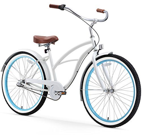 sixthreezero Women's 3-Speed 26-Inch Beach Cruiser Bicycle, BE White/Blue | Amazon (US)