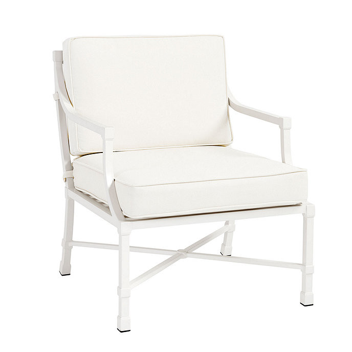 Suzanne Kasler Directoire White Lounge Chair with 1 Cushion Set | Ballard Designs | Ballard Designs, Inc.