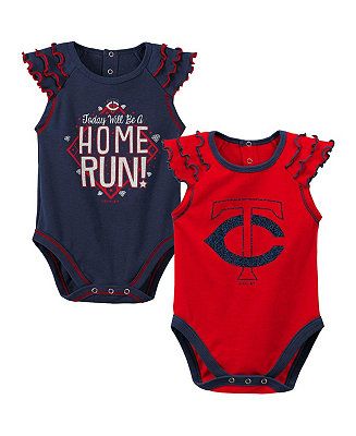 Outerstuff Unisex Newborn Infant Navy and Red Minnesota Twins Shining All-Star 2-Pack Bodysuit Se... | Macys (US)