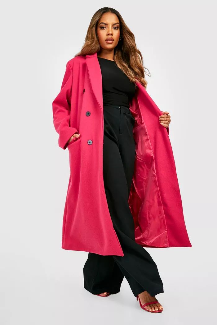 Plus Premium Bright Wool Look Coat | boohoo (US & Canada)