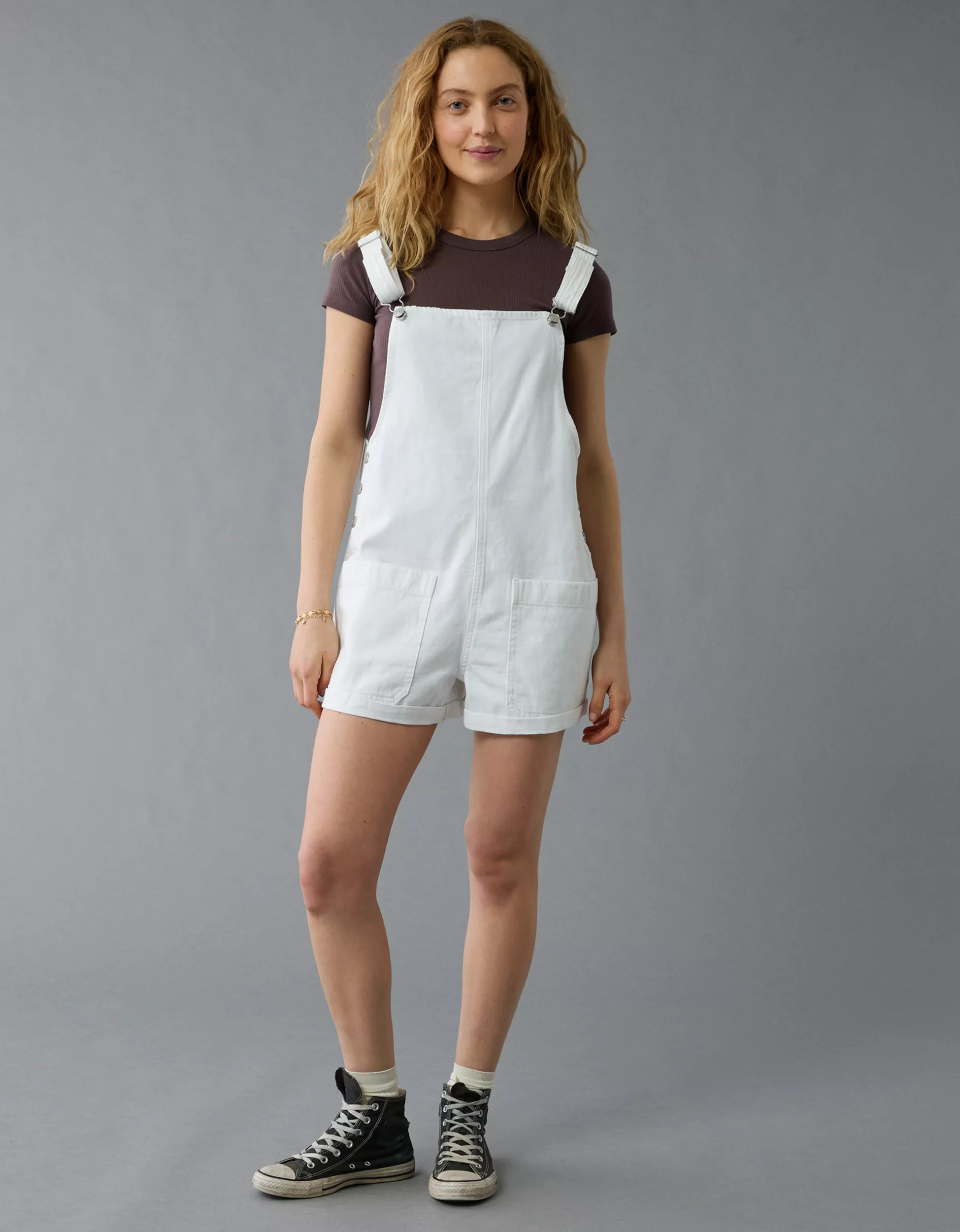 AE Easy Baggy Denim Short Overall | American Eagle Outfitters (US & CA)