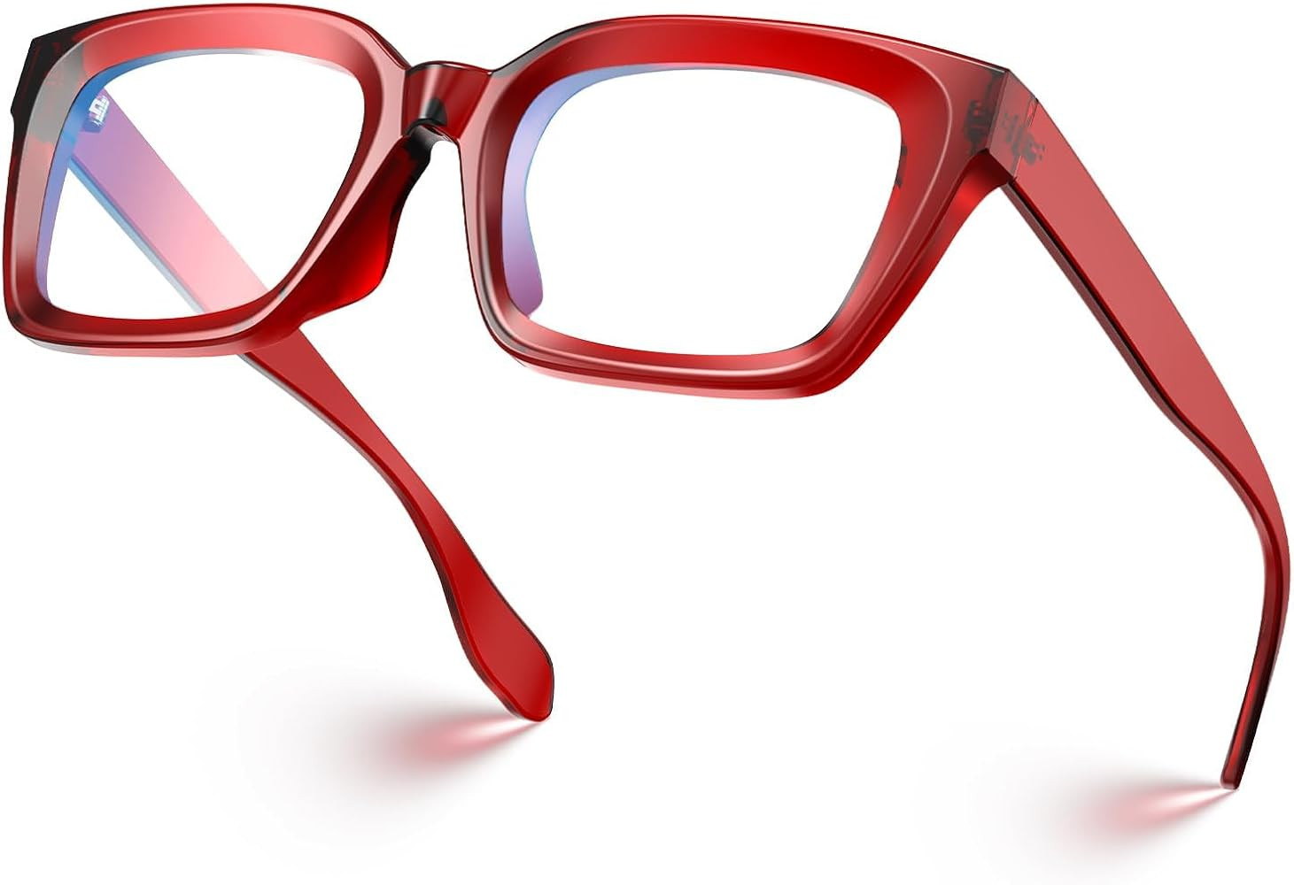 VISOONE Chunky Square Blue Light Blocking Glasses with Anti Computer Glare for Working Women Men ... | Amazon (US)