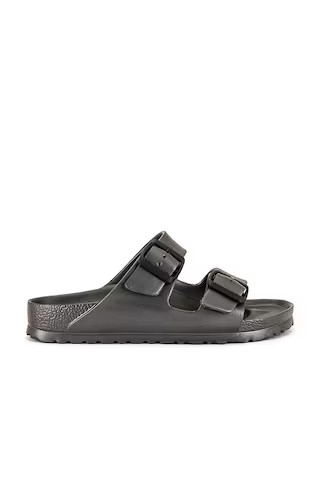 BIRKENSTOCK Arizona Eva Sandal in Metallic Anthracite from Revolve.com | Revolve Clothing (Global)