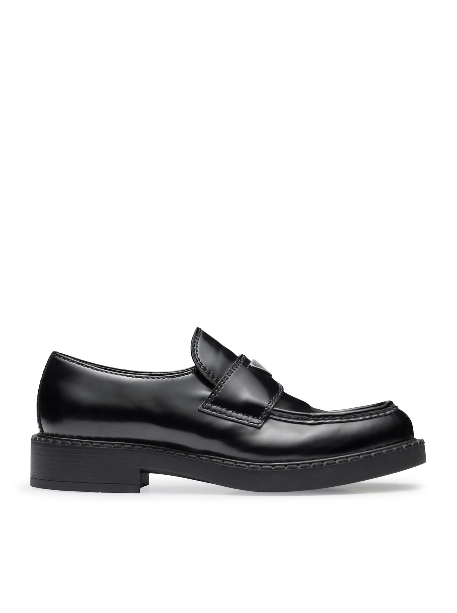 CHOCOLATE BRUSHED LEATHER LOAFERS - Prada - Man | Suitnegozi INT