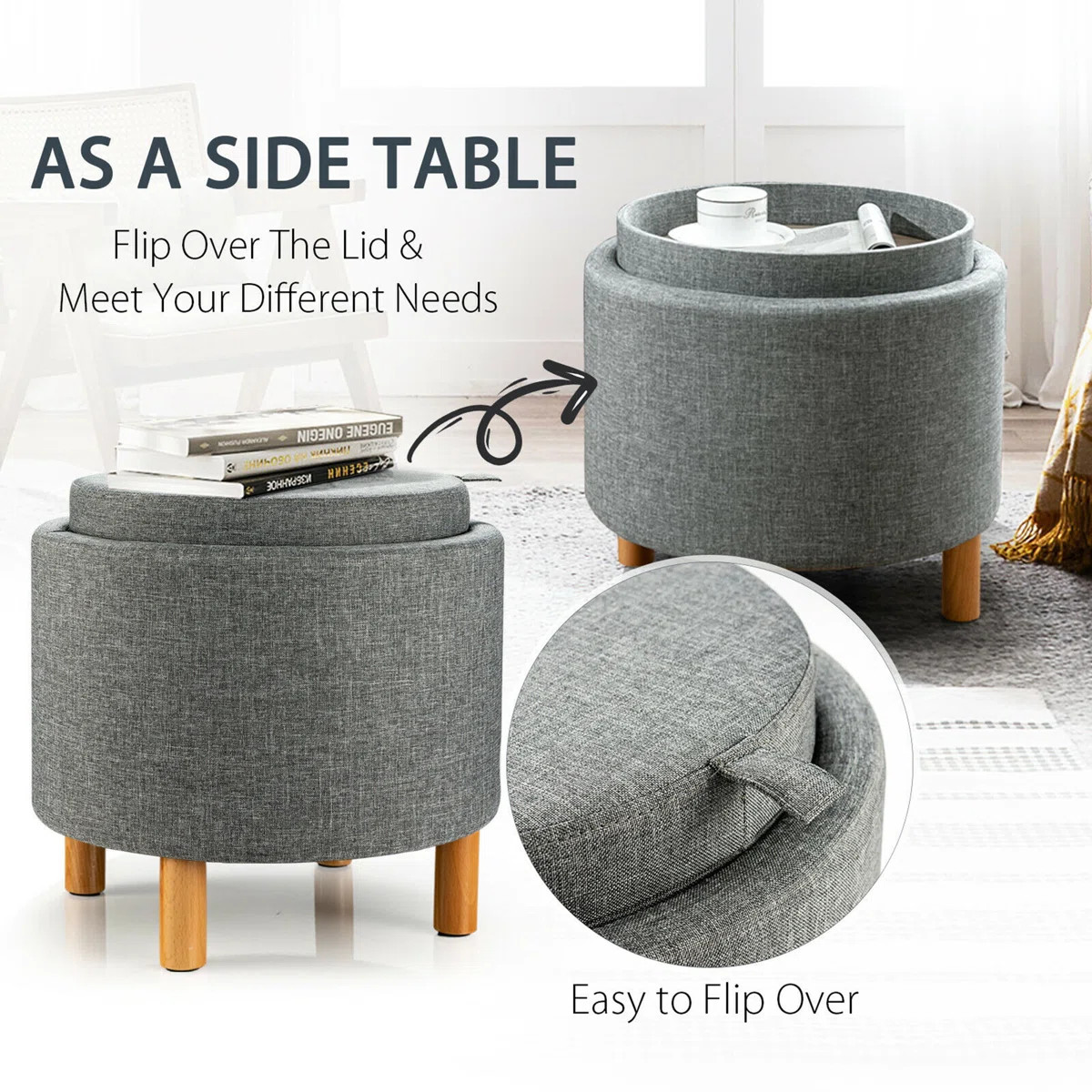 Wollstone Upholstered Ottoman | Wayfair North America
