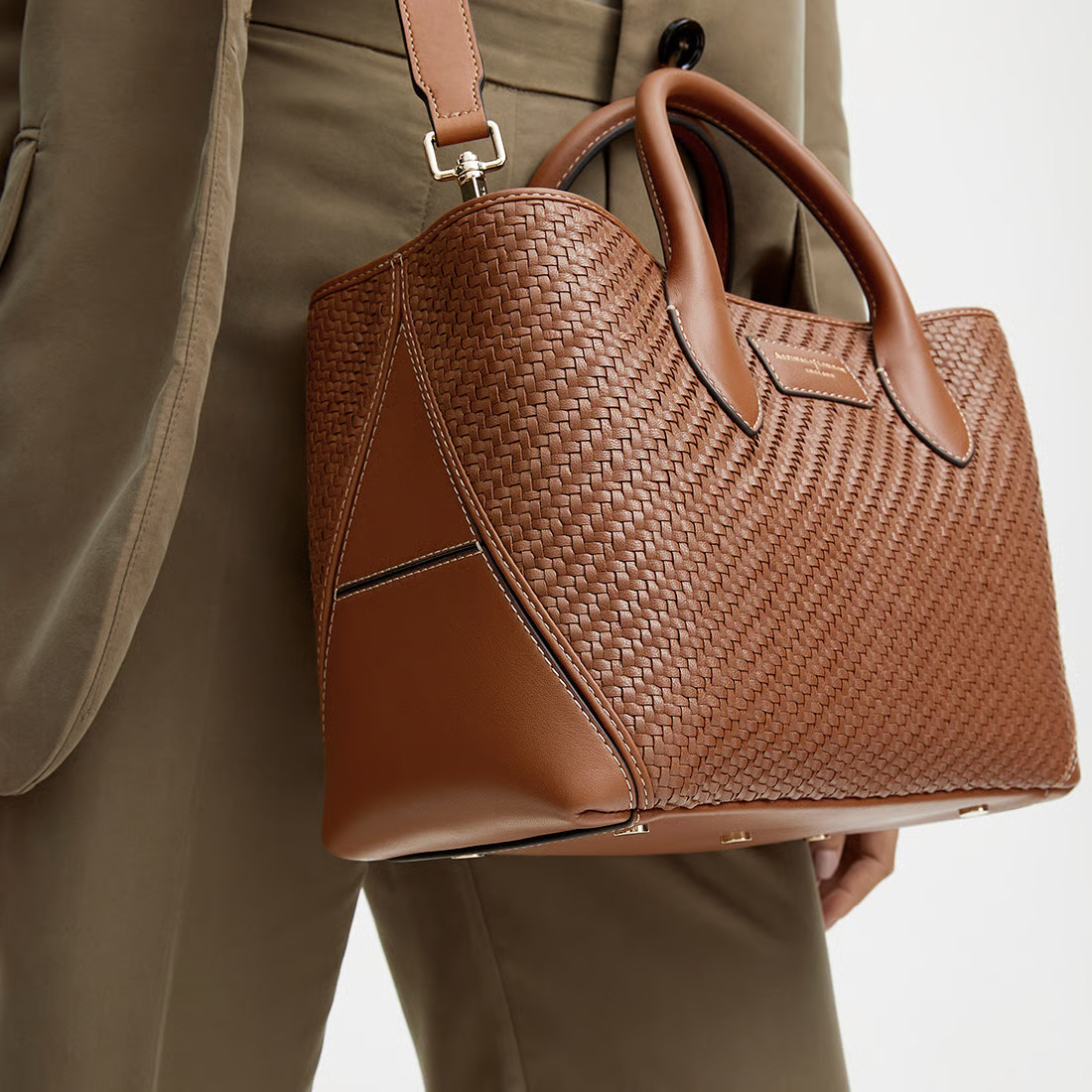 Midi London Tote
        Tan Woven Leather | Aspinal of London