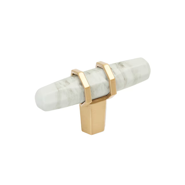 Amerock Carrione 2-1/2-in Marble White/Champagne Bronze Bar Contemporary Cabinet Knob Lowes.com | Lowe's