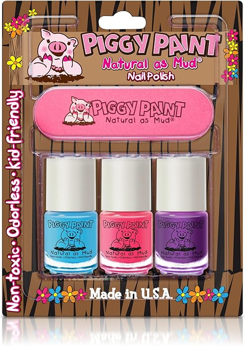 Piggy Paint Nail Polish and File Kit (Sea-quin, Forever Fancy, Girls Rule) | Amazon (US)