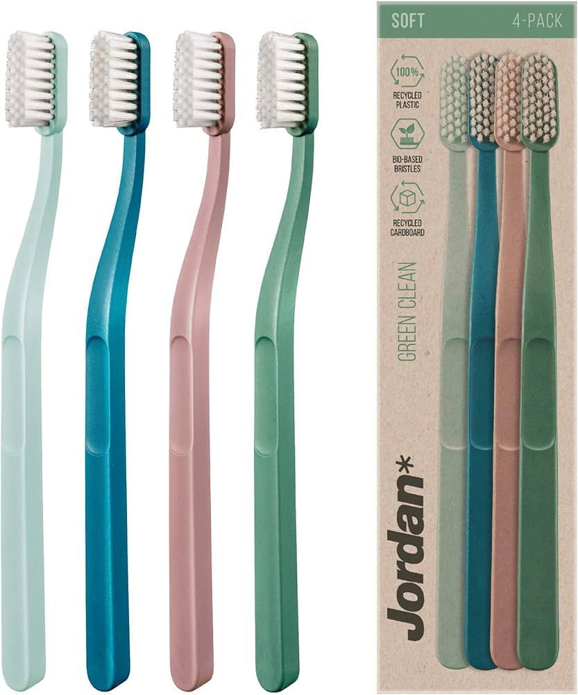 Jordan Green Clean Manual Toothbrush - Sustainable, Eco-Friendly Scandinavian Design, Soft Bristl... | Amazon (US)