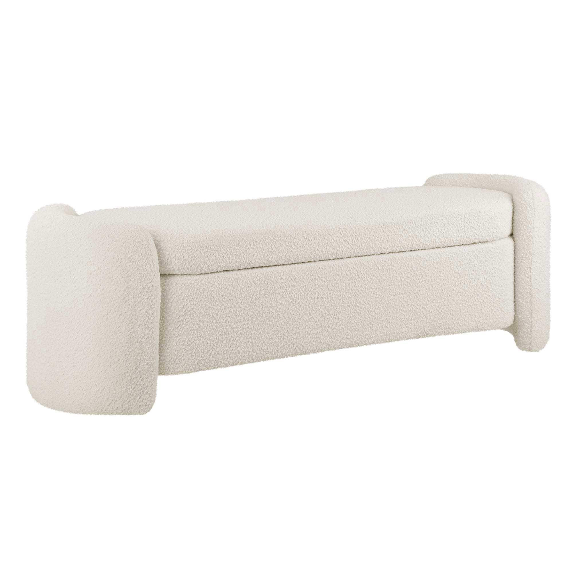 Modway Nebula Boucle Upholstered Bench in Ivory one_size in White | EEI-6056-IVO | Lowe's