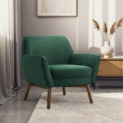 ORRD Forest Green Velvet Lounge Chair, Mid-Century Modern Accent Chair for Living Room, Bedroom, Office - Durable Velvet & Comfortable Seating | Target
