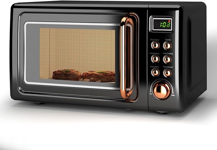 LDAILY 0.7Cu.ft Retro Small Microwave Oven, 700W Compact Countertop Microwave with 5 Power Levels... | Amazon (US)