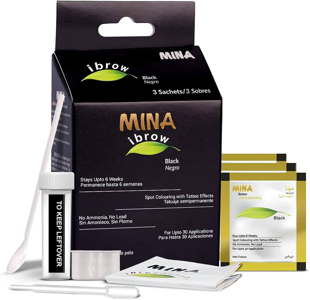 Kit de tinte instantáneo para cabello MinaiBrow, negro | Tinte en polvo para teñir manchas natu... | Amazon (US)