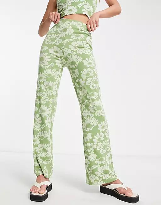 Damson Madder floral knit pants in green - part of a set | ASOS (Global)