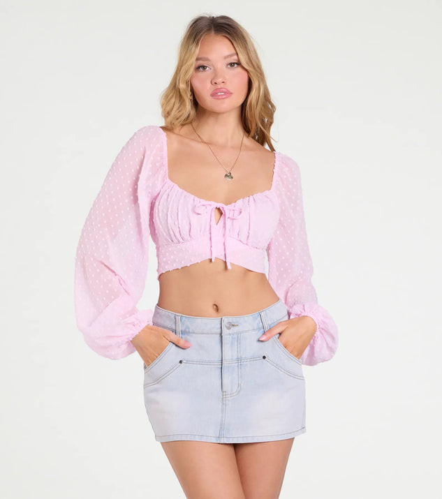 Favorite Babe Tie-Back Polka Dot Crop Top | Windsor Stores