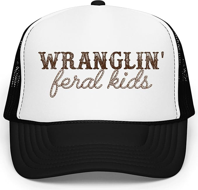 Olive Loves Apple Wranglin' Feral Kids Trucker Hat for Mom and Dad Funny Western Style Cap for Wo... | Amazon (US)