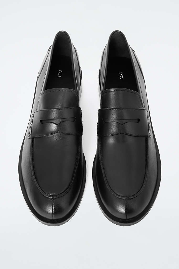 PINTUCKED LEATHER PENNY LOAFERS | COS (EU)